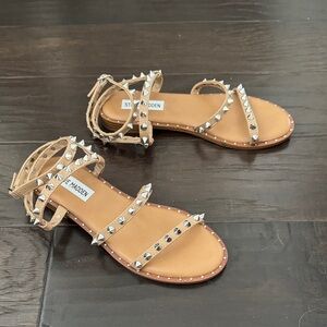 Steve Madden Beige Studded Sandals